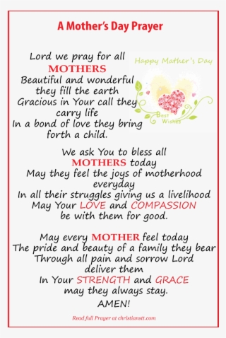 A Mother's Day Prayer - Happy Mothers Day Prayer Message