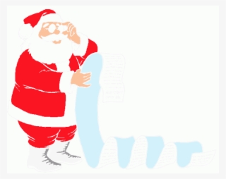 Clip Art Of Santa Claus Reading A Long List - Santa With A List