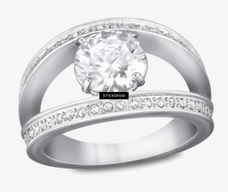 Silver Ring With Diamonds Jewelry - Swarovski Vitality White Ring White Rhodium-plated