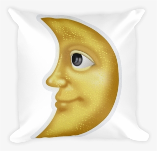 First Quarter Moon With Face - Throw Pillow