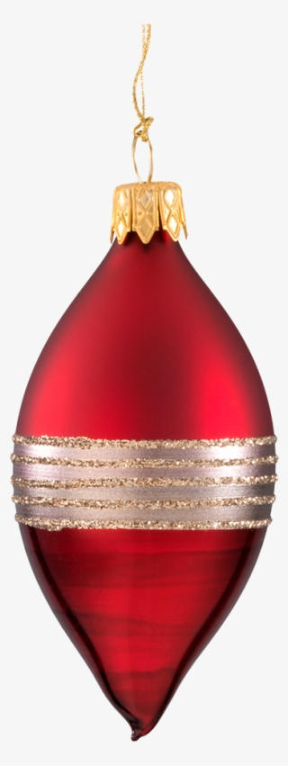 Ornament Olive Dark Red, Matt/varnished With Glitter - Red