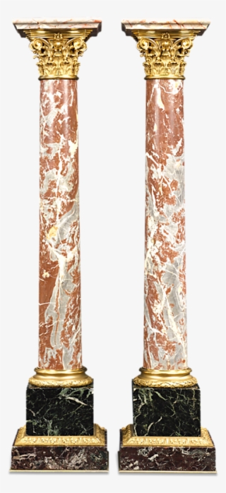 Marble And Bronze French Pedestals - Marble Columns Transparent