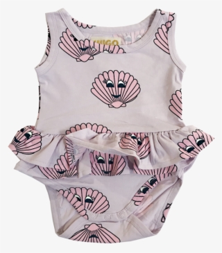 Hugo Loves Tiki Ruffled Onesie Seashells - Onesie