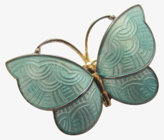 Vintage Jemax Denmark Sterling Blue Enamel Butterfly - Brooch