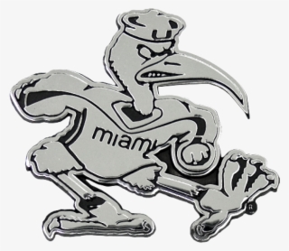 University Of Miami Hurricanes Chrome Metal Auto Emblem - Ncaa Miami Hurricanes Chrome Auto Emblem