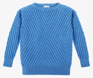 Caitlin Chevron Rib Pullover In Sky Blue - Sweater