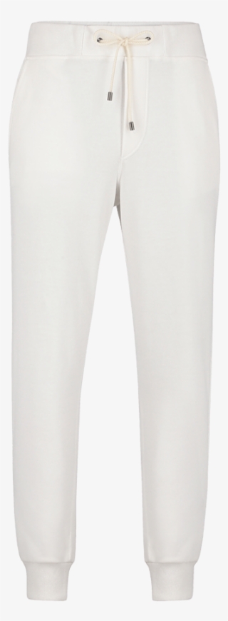 White Cotton Jogging Trousers - Chino Cloth