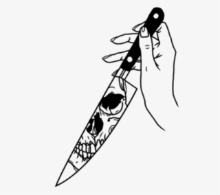 Knife Skullknife Skull Knife Tumblr Freetoedit - Tattoo Png