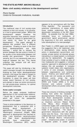 The State As First Among Equals - Review