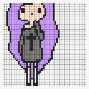 Pastel Goth Tumblr Girl Part 1 Perler Bead Pattern - Pixel Art Girl Base