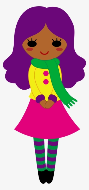 Girls Purple Clipart - Purple Hair Girl Clipart
