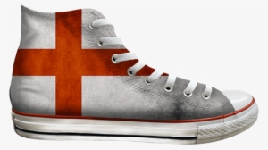 Ct All Star Hi Top English Flag - Coral Converse High Tops