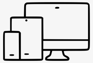 Responsive Web Device Laptop Smartphone Tablet Pc Monitor - Computer And Moviel Icon White Png