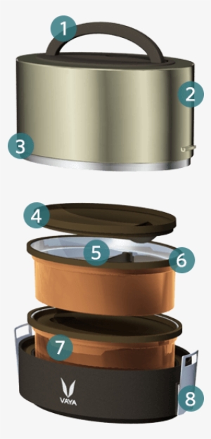 A Lunchbox Full Of Innovation - Vaya Tyffyn 600 Ml Insulated Lunch Box - Stainless