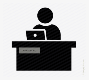 Man Working On Laptop Vector Icon Png Free Download - Person On Laptop Vector