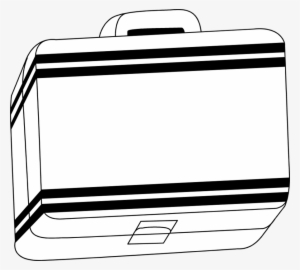Clip Art Of Lunch Kit Black And White Clipart Lunchbox - Black And White Lunchbox