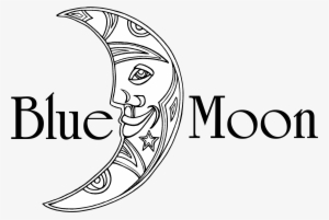 Blue Moon 01 Logo Black And White - Moon Logo