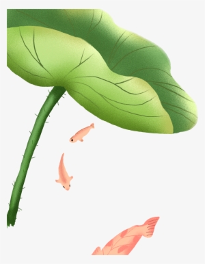 Hand-painted Cartoon Lotus Leaf Decoration Png - Cartoon