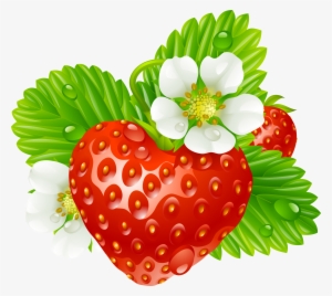 Strawberries Clip Free - Straberry Heart Square Car Magnet 3" X 3"
