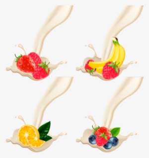 A Splash Of Milk Or Yoghurt With Fruit, Milk, Yogurt, - Yogurt