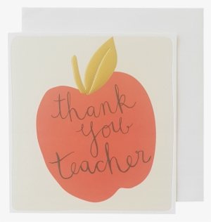 Thank You Teacher Apple - Thank You Teacher Card With Apple