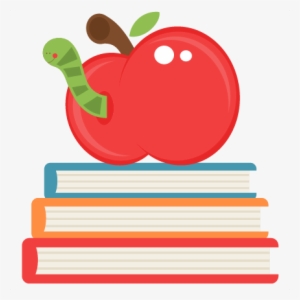 Apple On Books Svg Scrapbook Cut File Cute Clipart - Miss Kate Cuttable School