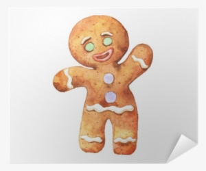Watercolor Vintage Gingerbread Man - Gingerbread Man And Girl
