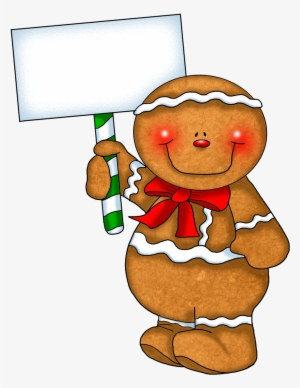 Free Gingerbread Man Clipart Pictures - Gingerbread Man With Sign