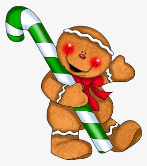 Christmas Gingerbread Man Clipart At Getdrawings - Gingerbread Man Holding A Candy Cane