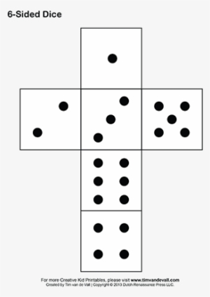 Printable Paper Dice Template Pdf - 6 Sided Dice Template