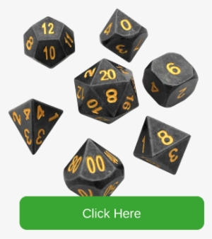 Gunmetal Gray With Gold Numbers Metal Dice - Dice Game