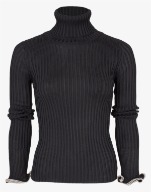 Turtleneck Stacked Crystal Cuff Top - Top