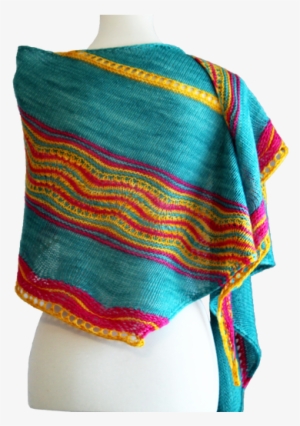 Party Popper Is A Fun Asymmetric Shawl Knit Sideways - Wool