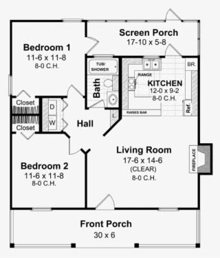 Cottage Style House Plan - 800 Sq Ft Two Story House Plans