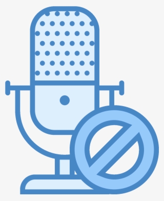 Block Microphone Icon - Microphone With A Line Through