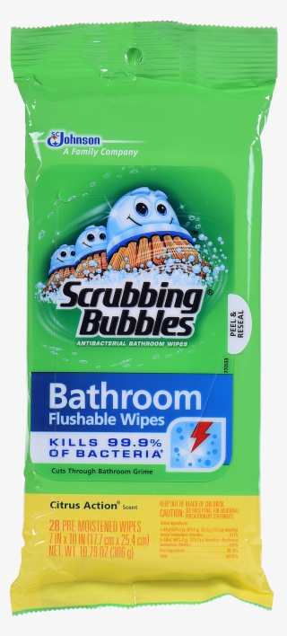 Stylized Scrubbing Antibacterial Bathroom Wipes Scrubbing - Scrubbing Bubbles Flushable Wipes