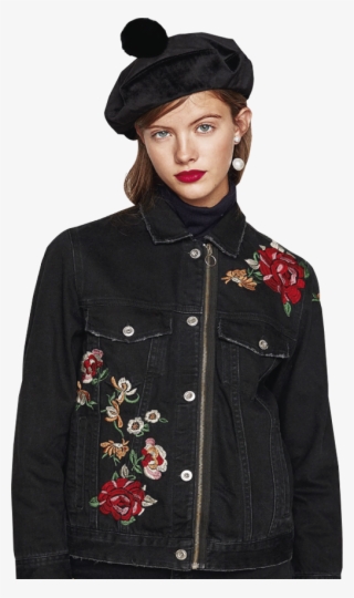 Tienda En Línea - Zara Embroidered Black Denim Jacket