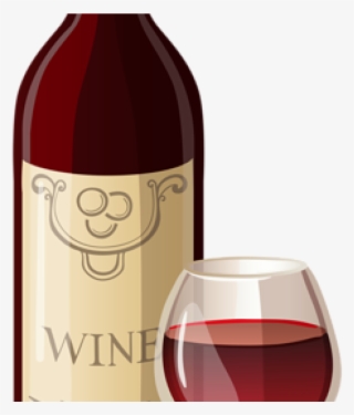 Wine Clip Art Wine Bottle And Glass Png Vector Clipart - Clip Art Wine Glass And Bottle