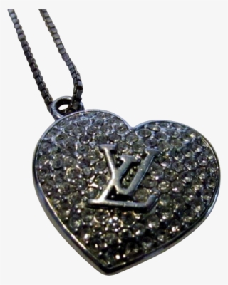 Louis Vuitton Logo Heart Necklace On A Sterling 16 - Locket