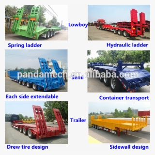 Panda 3 Axles Low Bed Tractor Semi Trailer Price For - Lowboy