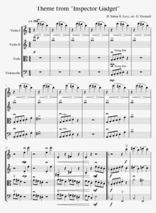 Theme From "inspector Gadget" Sheet Music For Violin, - Rule The World Take That Music Sheet