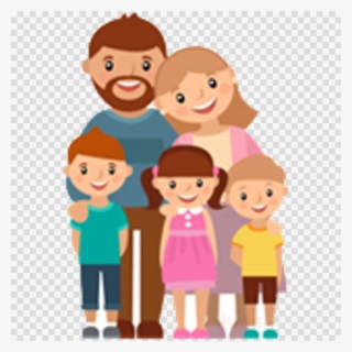 Download Family Vector Png Clipart Illustration Family - Family Of Five Cartoon