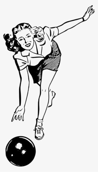 Bowling Woman - Vintage Bowling Graphics