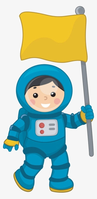 Space Suit Clip Art - Astronaut With Flag Clipart