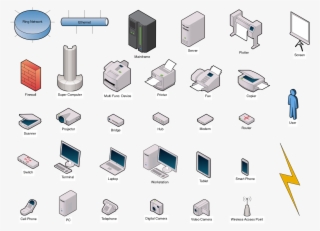 Computer Network Symbols - Elementos Que Conforman La Red