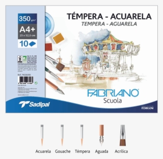 Témpera - Acuarela - Láminas De Papel Acualera Y Témpera Fabriano A4+ Liso