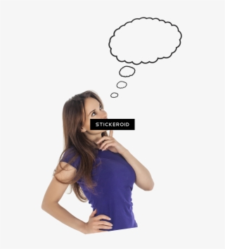 Cute Thinking Woman Girl - Thinking Of A Women