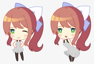 Oc Edited Mediachibi Monika Casual Outfit Sprites Png - Monika Ddlc Chibi Sprites Transparent