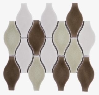 Oversize Diamond Pattern White And Brown Ceramic Mesh - Tile