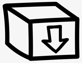 Box With An Arrow Sign Pointing Down Hand Drawn Symbol - Box Gezeichnet